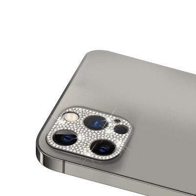 For iPhone 13 Pro Max Camera Lens Zinc Alloy With Diamond - Rose Gold