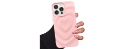For iPhone 13 Pro Max Card Holder Passion Square Chromed Heart Ornaments PU Leather Case Cover - Rose Gold