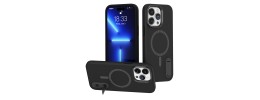 For iPhone 13 Pro Max Classy Slick Chromed Around Hybrid Case Cover - Black