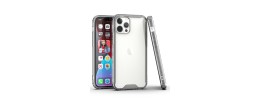 For iPhone 13 Pro Max Colored Shockproof Transparent Hard PC TPU Hybrid Case Cover - Clear/Clear