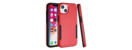 For iPhone 13 Pro Max Commando Holster Kickstand Hybrid Tough Case Cover - Red/Black