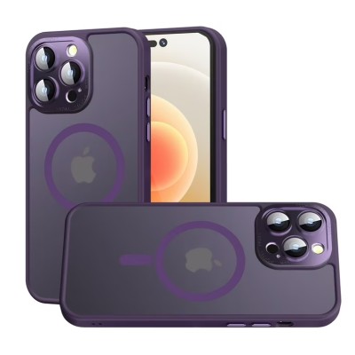 For iPhone 13 Pro Max Complete Protection HQ Hybrid with Metal Tempered Camera Glass - Purple