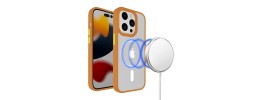 For iPhone 13 Pro Max Core [Magnetic Circle] Colorful Buttons Thick 2mm Hybrid - Orange