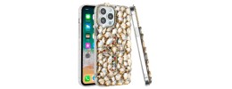 For iPhone 13 Pro Max Cross Full Diamond Bling Case Cover - Gold