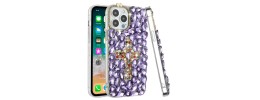 For iPhone 13 Pro Max Cross Full Diamond Bling Case Cover - Purple
