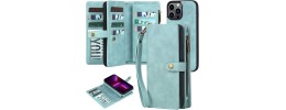 For iPhone 13 Pro Max Design Wallet ID Credit Card Money Holder with Magnetic Metal Closure including Lanyard - Dreams Come True