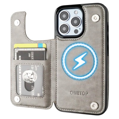 For iPhone 13 Pro Max Design Wallet ID Credit Card Money Holder with Magnetic Metal Closure including Lanyard - Mandala