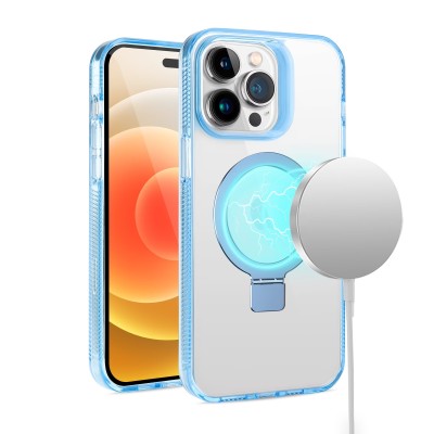 For iPhone 13 Pro Max Diamond [Magnetic Circle] with CD Pattern Hybrid - Blue