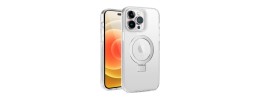 For iPhone 13 Pro Max Dotted Edged Line Transparent HQ Magnetic Ring Stand Hybrid - Clear