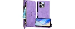 For iPhone 13 Pro Max ELEGANT Wallet Case ID Money Holder Case Cover - Lavender