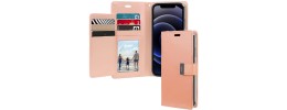 For iPhone 13 Pro Max ELEGANT Wallet Case ID Money Holder Case Cover - Rose Gold