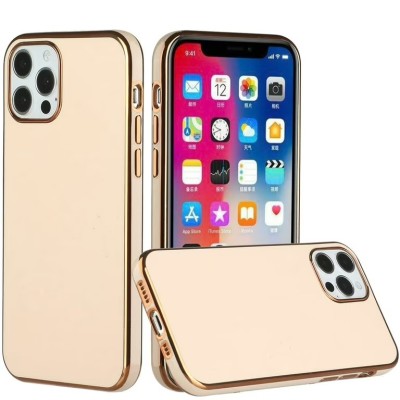 For iPhone 13 Pro Max Electroplated Fashion Solid Color TPU Case Cover - Rose Gold