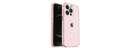 For iPhone 13 Pro Max Epoxy Glitter [Magnetic Circle] ShockProof Hybrid 2.5mm Thick - Hot Pink