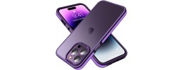 For iPhone 13 Pro Max Flashy Diamond Leather Sticked On Hybrid with Chrome Camera Edge - Dark Purple
