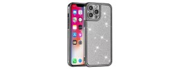 For iPhone 13 Pro Max Floral Epoxy Glitter Colorful Frame Hybrid Case Cover - E