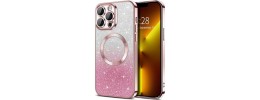 For iPhone 13 Pro Max Force Magnetic Tough Kickstand Hybrid Case Cover - Rose Gold
