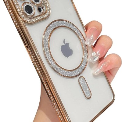 For iPhone 13 Pro Max Full Diamond with Ornaments Case Cover - Smoke Exquisite Garden