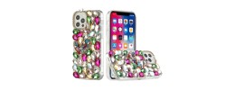 For iPhone 13 Pro Max Full Diamond with Ornaments Hard TPU Case Cover - Colorful Ornaments with Heart
