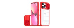 For iPhone 13 Pro Max Fusion Transparent Clear Hybrid Case Cover - Red