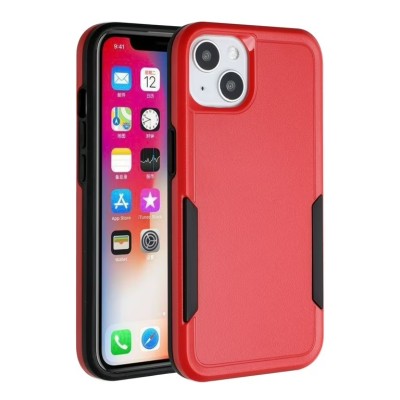 For iPhone 13 Pro Max High Quality Sleek Bumper Transparent Shockproof Hybrid Case Cover - Red
