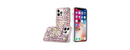 For iPhone 13 Pro Max Jewel Full Diamond Bling Case Cover - Pink