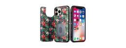 For iPhone 13 Pro Max Luxury Side Magnetic Button Card ID Holder PU Leather Case Cover - Foral C