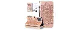 For iPhone 13 Pro Max Luxury Side Magnetic Button Card ID Holder PU Leather Case Cover - Rose Gold