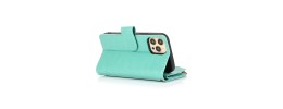 For iPhone 13 Pro Max Luxury Wallet Card ID Zipper Money Holder Case Cover - Teal
