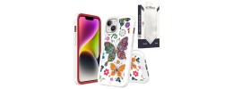 For iPhone 13 Pro Max METKASE Premium Exotic Design Hybrid Case in Slide-Out Package - Colorful Butterflies
