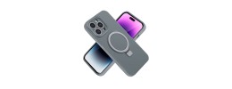 For iPhone 13 Pro Max METKASE Premium Magnetic Circle Ring Stand LIQUID Silicone in Slide-Out Package - Grey
