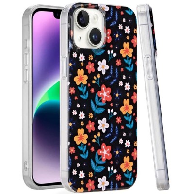 For iPhone 13 Pro Max METKASE Premium RANK Design Fused Hybrid in Slide-Out Package - Tropical Romantic Colorful Roses Floral