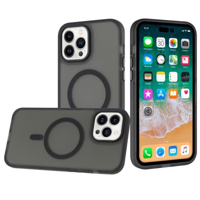 For iPhone 13 Pro Max [Magnetic Circle] ShockProof 4-Time Injection Strong Hybrid - Black