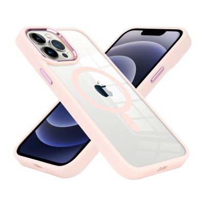 For iPhone 13 Pro Max Magnetic Ring Glitter 3in1 Hybrid Case Cover - Pink