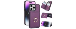 For iPhone 13 Pro Max Magnetic Ring Stand Square Passion Hearts Glitter Case Cover - Purple