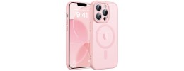 For iPhone 13 Pro Max Metal Chrome Kickstand [Magnetic Circle] Shockproof Matching Camera Hybrid - Pink