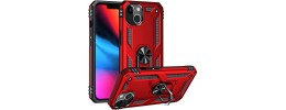 For iPhone 13 Pro Max Opener Metal Magnetic Kickstand Hybrid Case Cover - Red