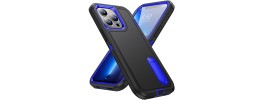For iPhone 13 Pro Max PEAK 3in1 Toughest Hybrid with Stand Cover Case - Black/Blue