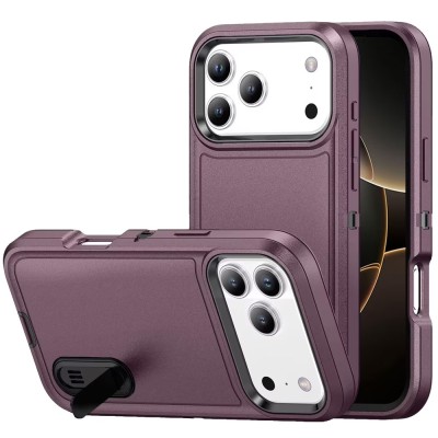 For iPhone 13 Pro Max PEAK 3in1 Toughest Hybrid with Stand Cover Case - Burgundy/Black