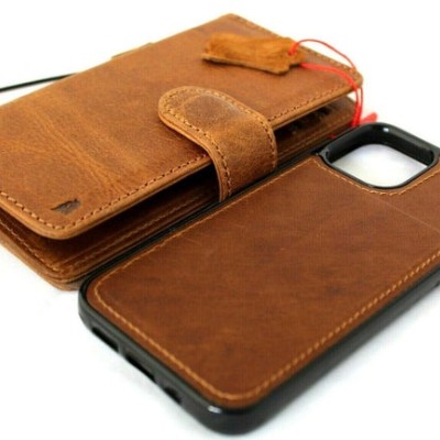 For iPhone 13 Pro Max PU Leather Window Flap Case with Cover - Tan