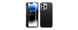For iPhone 13 Pro Max PU Leather Window Flap Case with Cover - Black