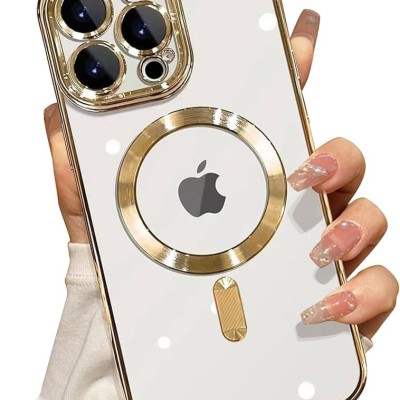 For iPhone 13 Pro Max Passion Square Hearts WindMill Love Balloon Fun Case Cover - Gold