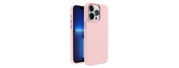 For iPhone 13 Pro Max Premium LIQUID Silicone with Metal Buttons and Camera Edges Case Cover - Pink