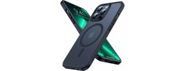 For iPhone 13 Pro Max Premium Matching [Magnetic Circle] & Camera Edge Color Chrome Hybrid Design - Black