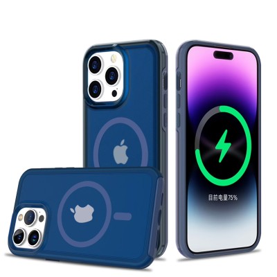 For iPhone 13 Pro Max Premium Minimalistic Slim Tough ShockProof Hybrid Case Cover - Classic Blue