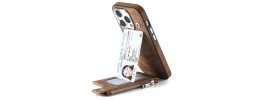 For iPhone 13 Pro Max Premium Wallet MultiCard Holder Money Zipper With Magnetic Flap - Tan