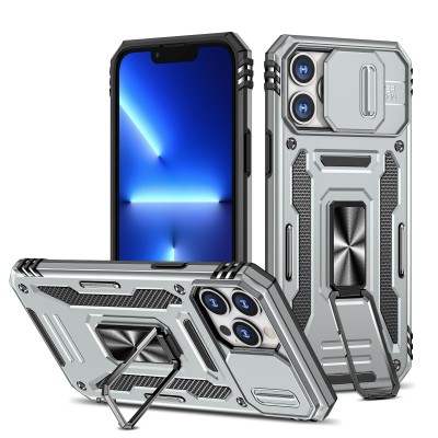 For iPhone 13 Pro Max Rank Tough Strong Modern Fused Hybrid Case Cover - Gray