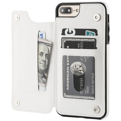For iPhone 13 Pro Max Retro Wallet Card Holder Case Cover - Gray