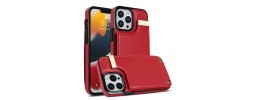 For iPhone 13 Pro Max Retro Wallet Card Holder Case Cover - Red