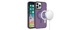 For iPhone 13 Pro Max Rich [Magnetic Circle] Glossy Oil Shockproof Hybrid Premium Hybrid - Purple
