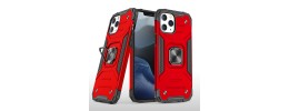 For iPhone 13 Pro Max Rich [Magnetic Circle] Glossy Oil Shockproof Hybrid Premium Hybrid - Red
